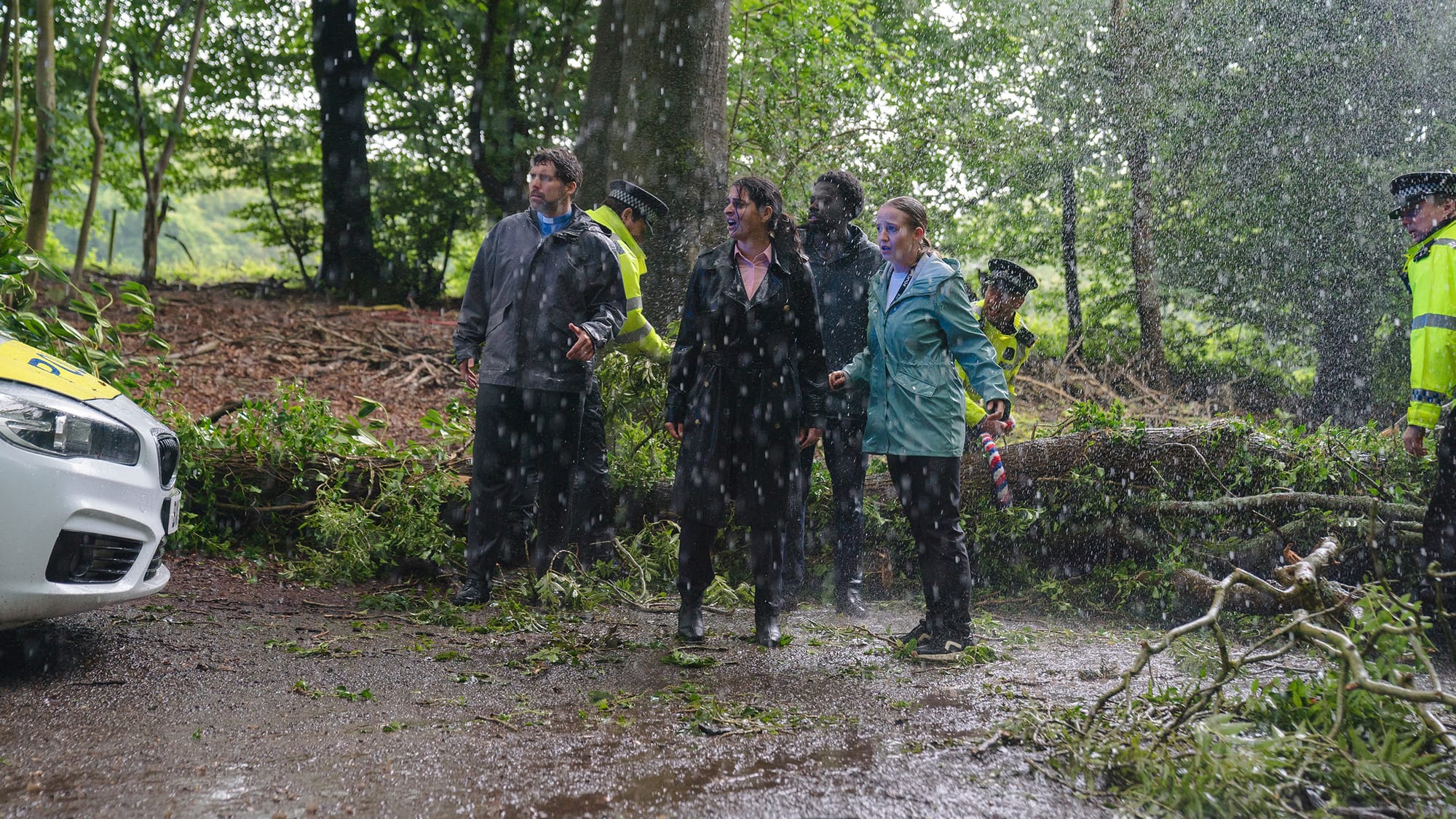 Natalie Drew as DS Tanika Malik and Phill Langhorne as DS Brendan Perry in 'The Marlow Murder Club' Season 1