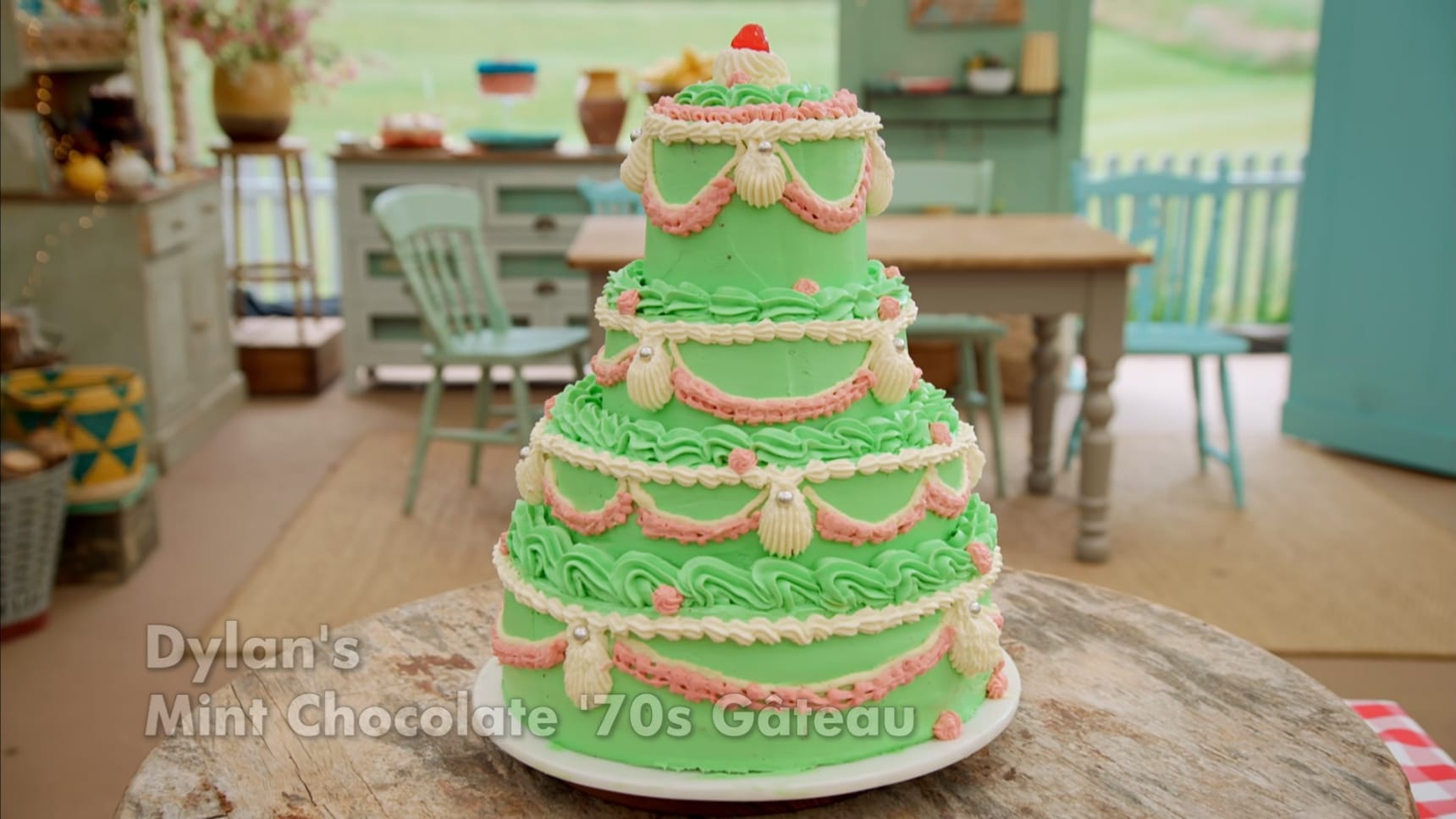Dylan’s ‘Mint Chocolate Gâteau’ Showstopper from 'The Great British Baking Show's Season 15 1970s Week 