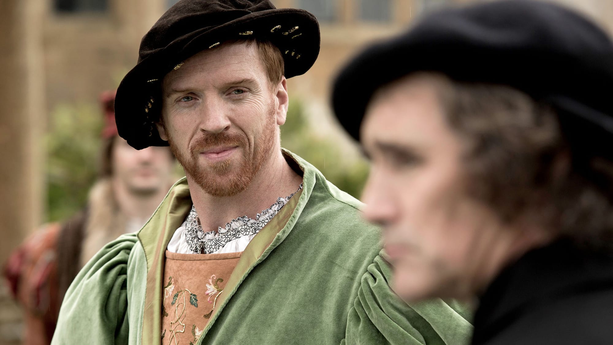 Damian Lewis as Henry VIII and Mark Rylance as Thomas Cromwell in 'Wolf Hall' Season 1
