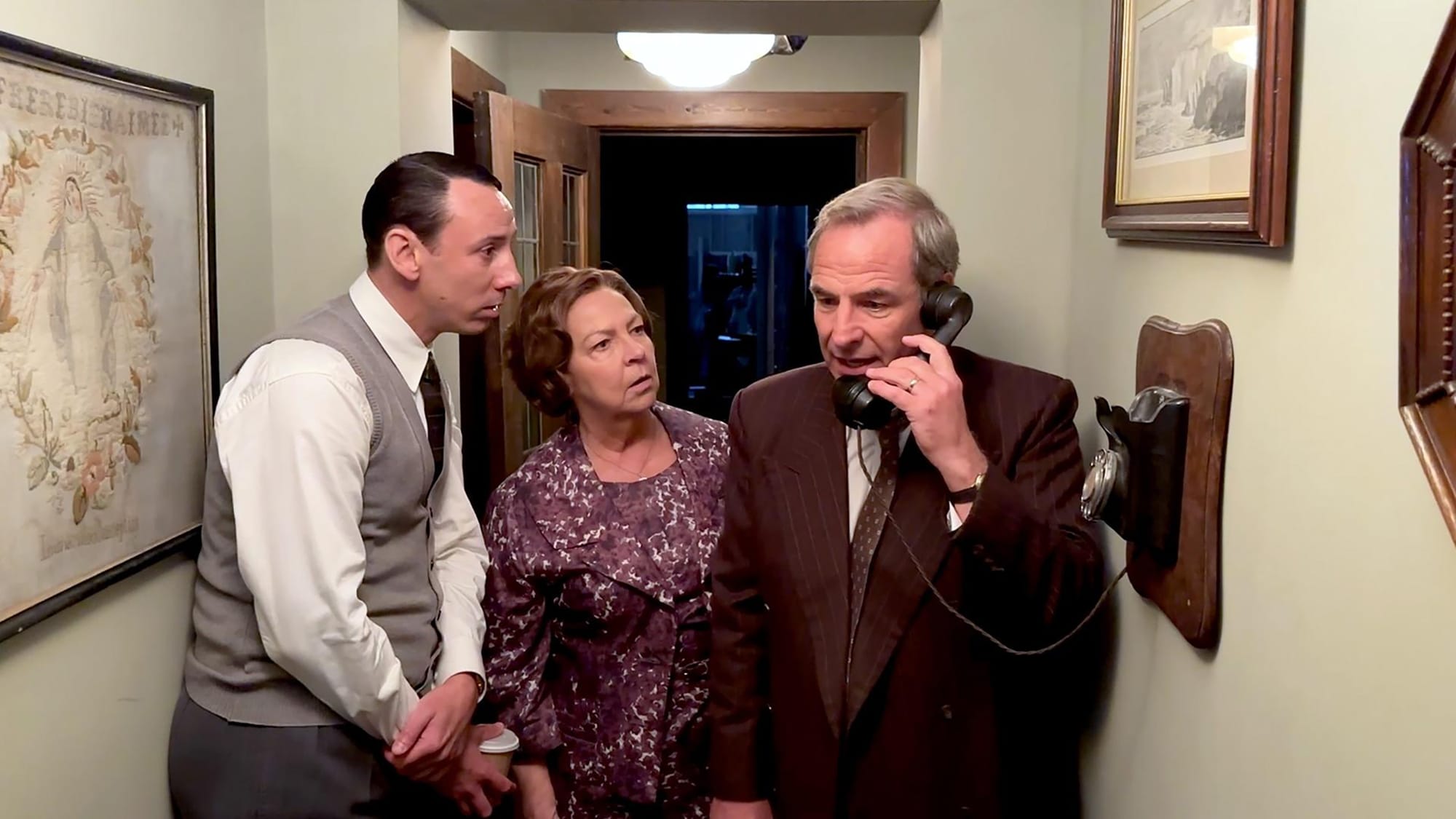 Al Weaver, Tessa Peake-Jones, and Robson Green in the 'Grantchester' Season 10 announcement