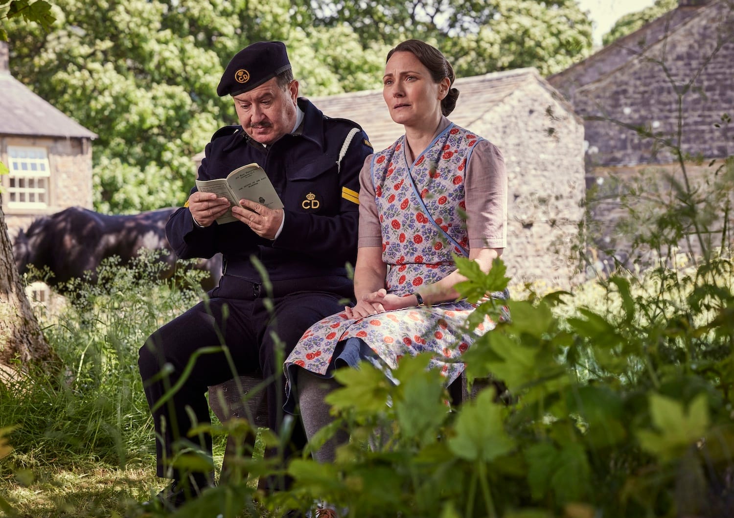 Mr. Bosworth (Jeremy Swift) and Audrey Hall (Anna Madeley).
