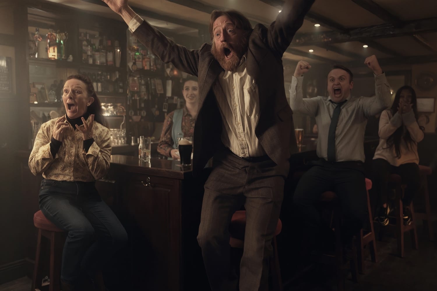 David Wilmot, Michelle Forbes, Peter McGann, and Evanne Kilgallon in "Small Town, Big Story"