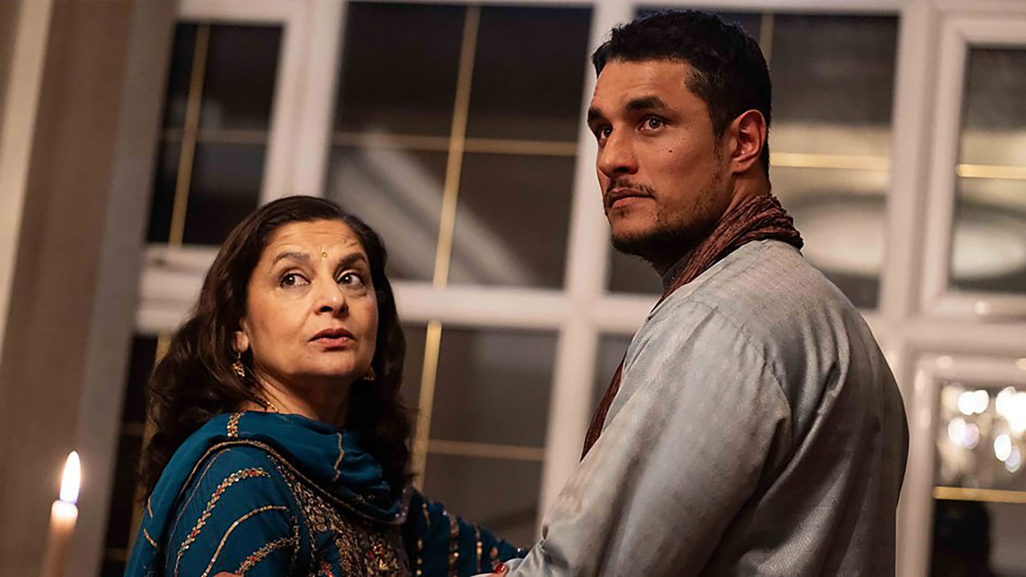 Sudha Bhuchar as Jyoti and Staz Nair as Harry Virdee in 'Virdee'