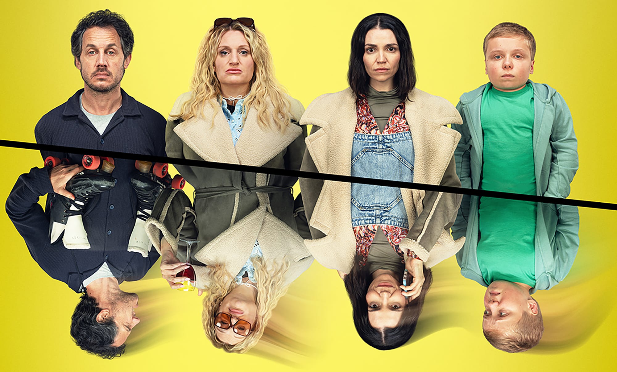 Dustin Demri Burns as Dan, Daisy May Cooper as Nic, Selin Hizli as Jen, and Lenny Rush as Ollie, in 'Am I Being Unreasonable' Season 2