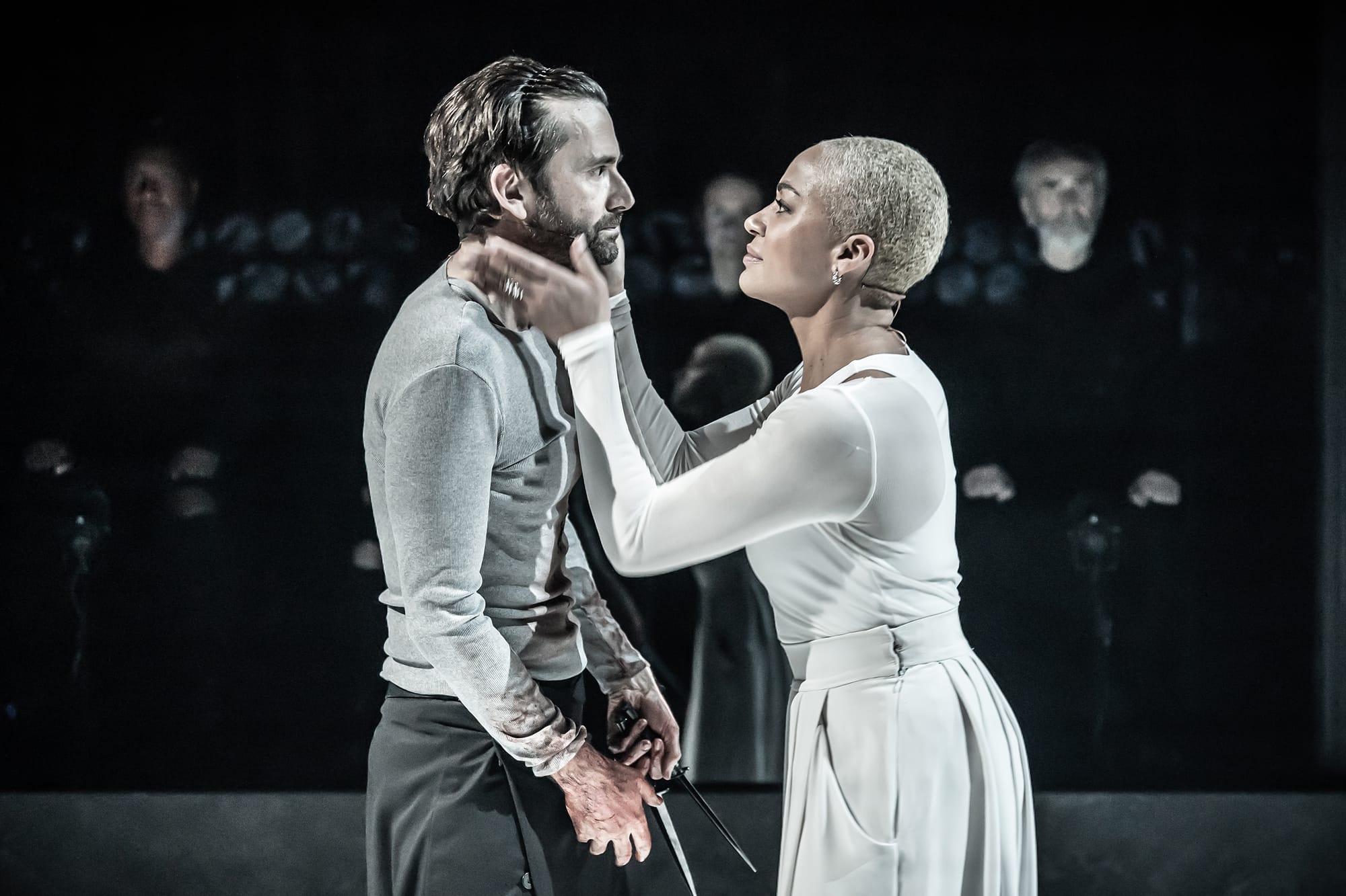 David Tennant as Macbeth, Cush Jumbo as Lady Macbeth in 'Macbeth'