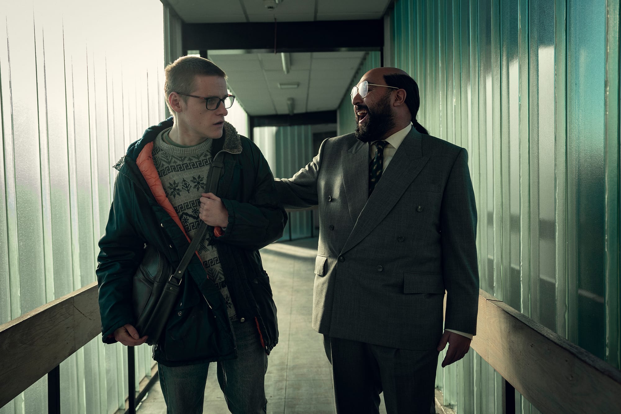 Lewis Gribben and Asim Chaudhry in 'Black Mirror' Season 7