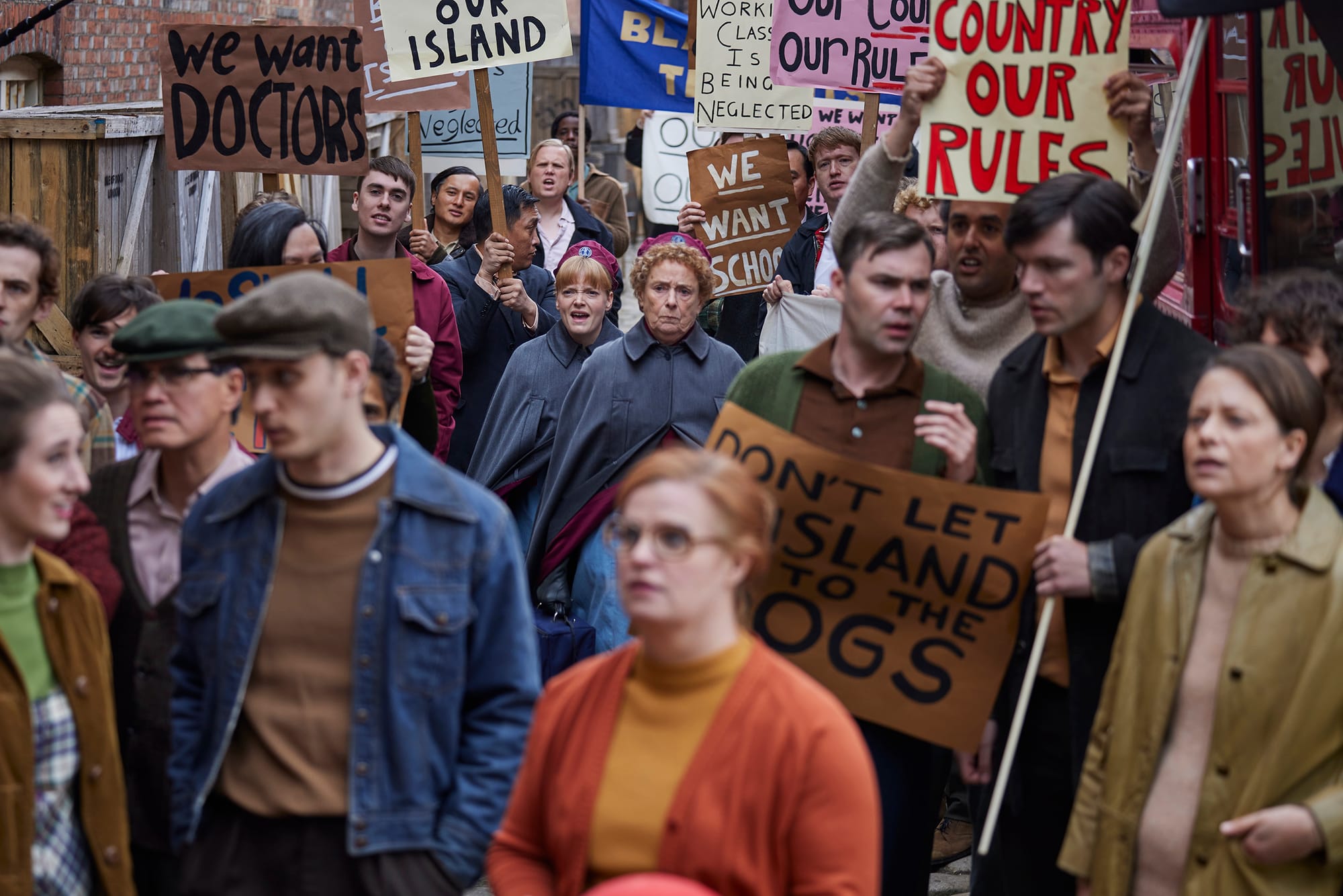Natalie Quarry as Rosalind Clifford and Linda Bassett as Nurse Crane in Call the Midwife Season 14