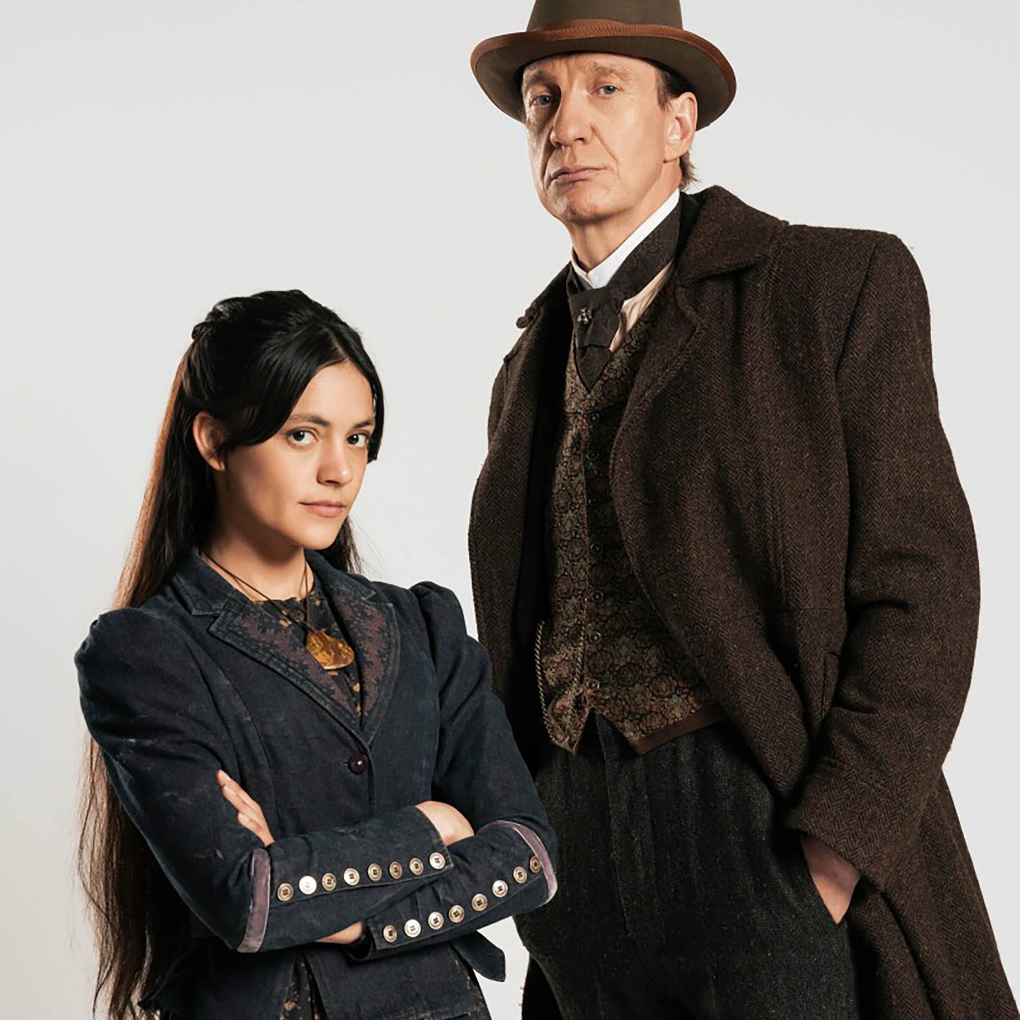 Blu Hunt as Amelia Rojas and David Thewlis as Sherlock Holmes in 'Sherlock & Daughter'