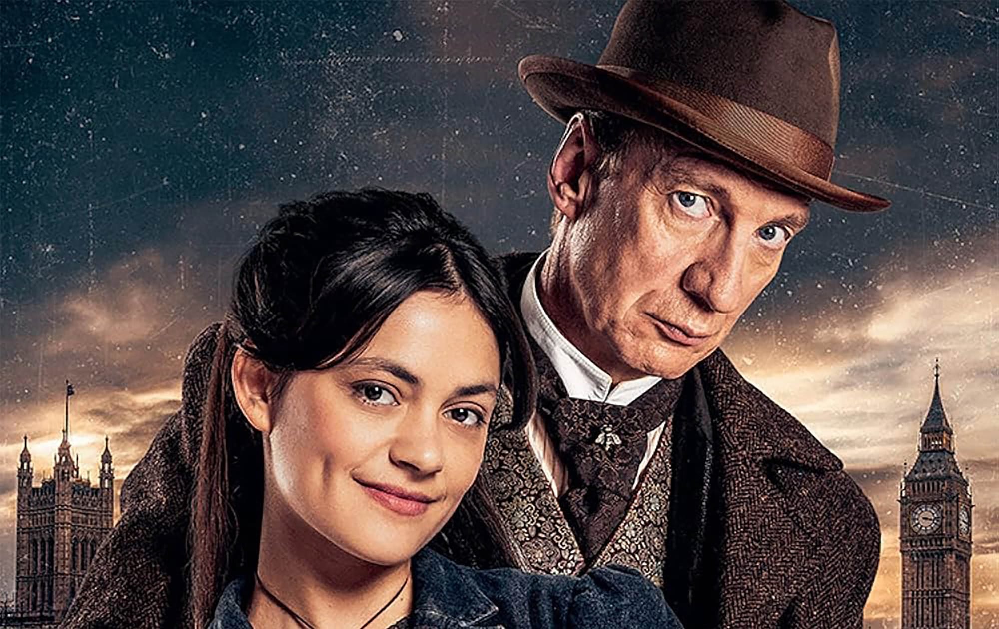 Blu Hunt as Amelia Rojas and David Thewlis as Sherlock Holmes in 'Sherlock &amp; Daughter'