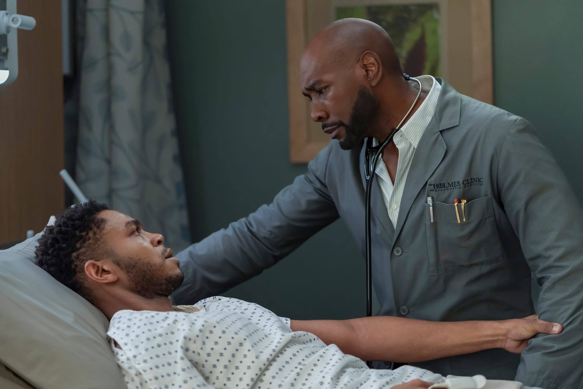 Morris Chestnut as Dr. John Watson and Robert Bailey Jr. as Dean Kett in 'Watson' Season 1