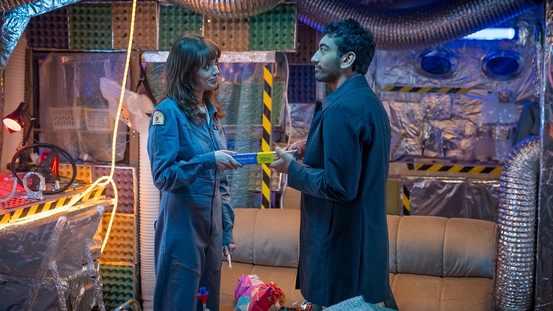 Aimee Lou Wood and Nabhaan Rizwan in 'Film Club'