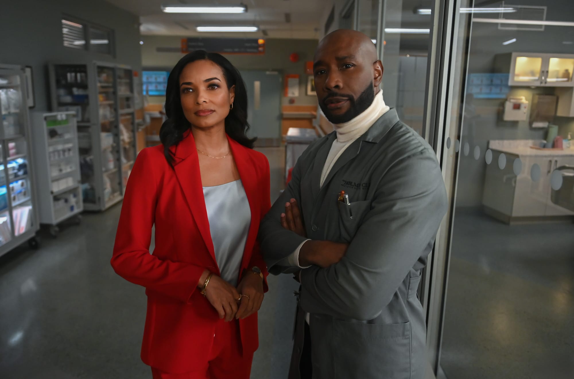 Rochelle Aytes as Dr. Mary Morstan and Morris Chestnut as Dr. John Watson in 'Watson' Season 1