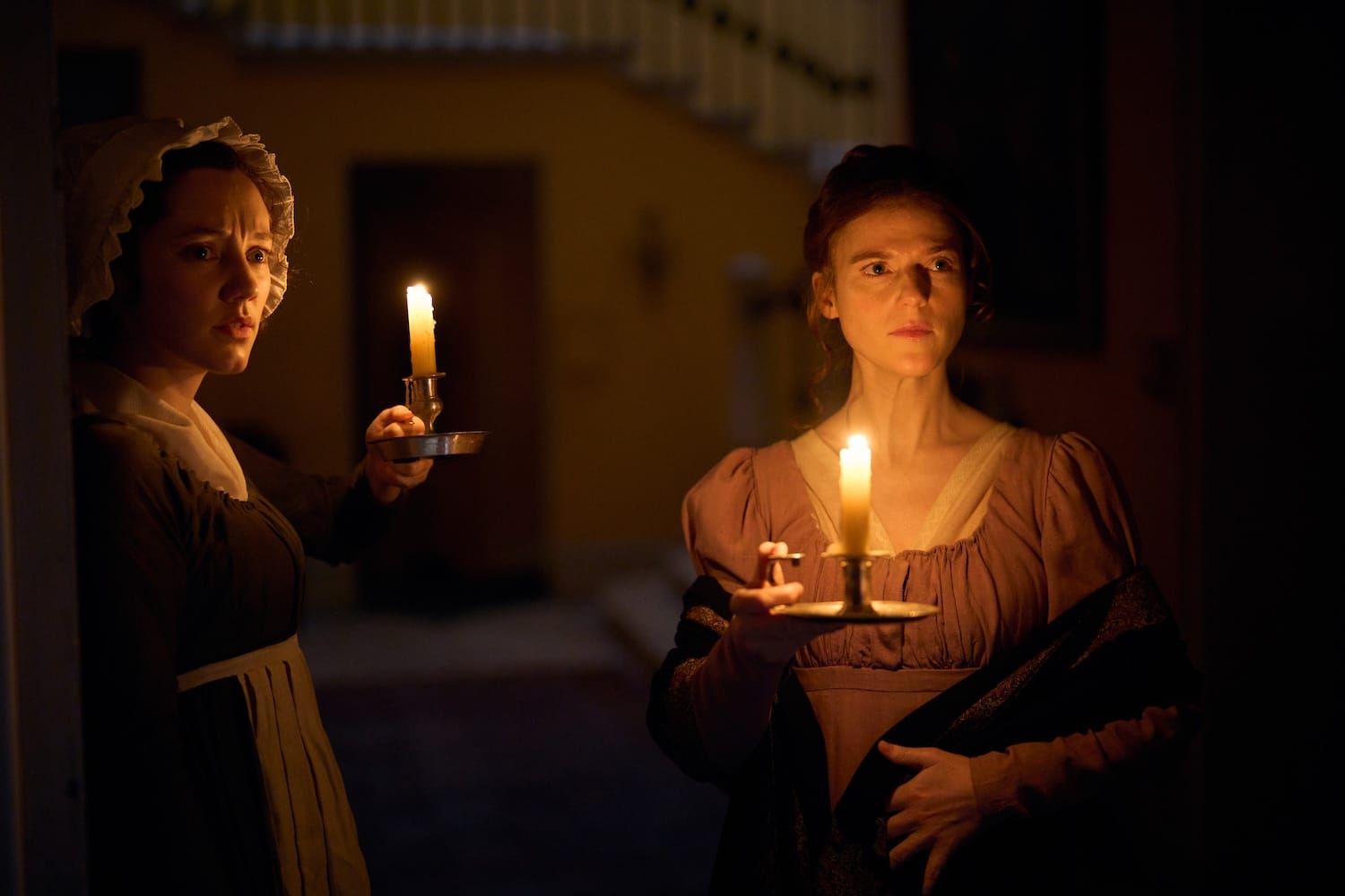 Rose Leslie and Mirren Mack in "Miss Austen"
