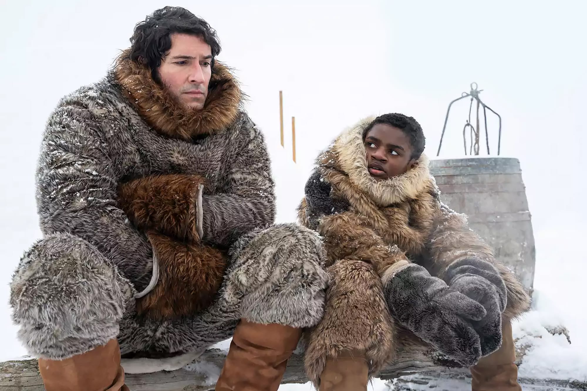 Tom Ellis as Titch Wilde and Eddie Karanja as Washington Black in 'Washington Black'