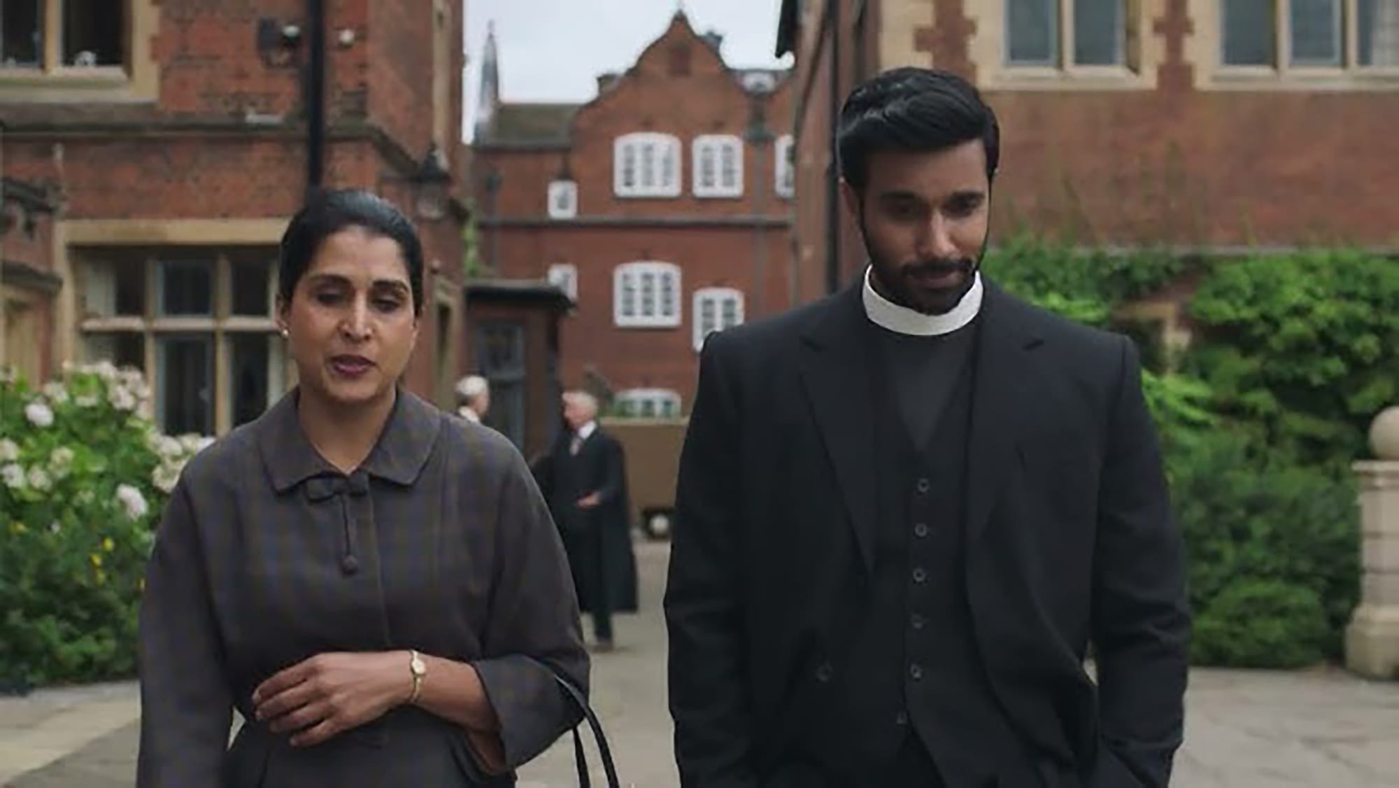 Maya Sondhi and Rishi Nair in 'Grantchester' Season 10