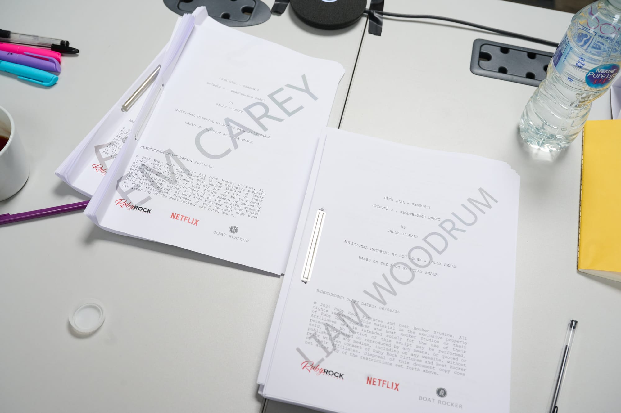 Em Carey and Liam Woodrum's "Geek Girl" Season 2 scripts