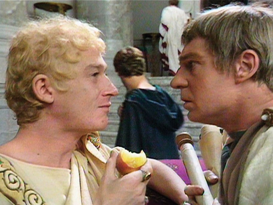 John Hurt as Caligula and Derek Jacobi as Claudius in&nbsp;I, Claudius.