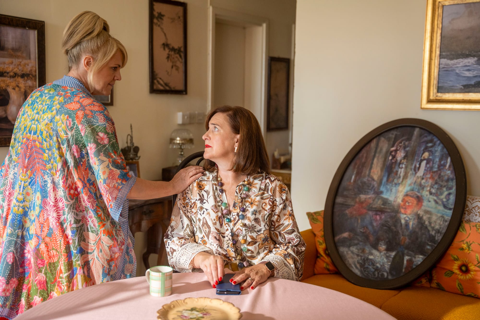 Jean White (Sally Lindsay) and Charlie (Sanchia McCormack).