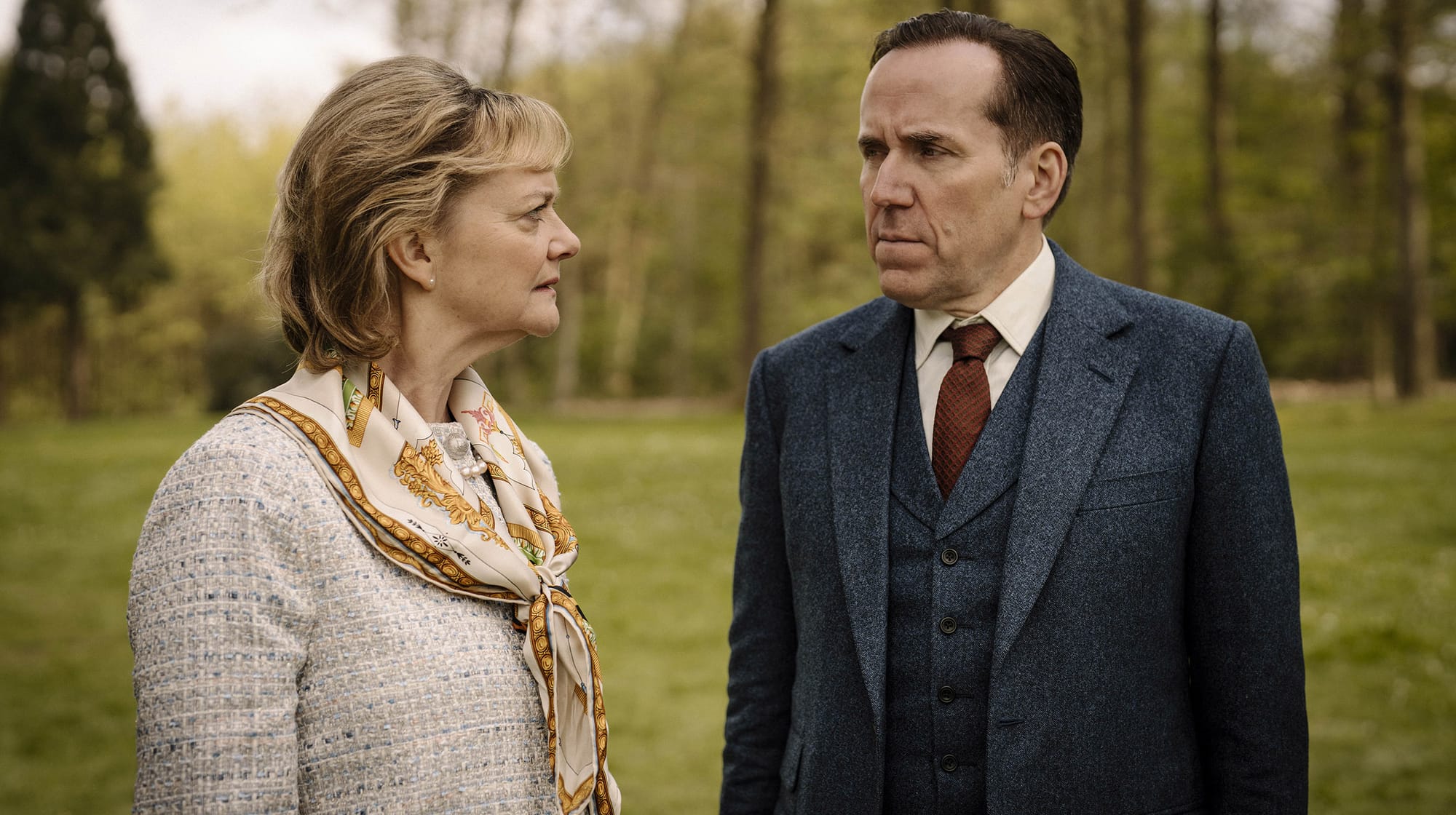 Sarah Woodward as Ingrid Snares and Ben Miller as Professor T in 'Professor T' Season 4