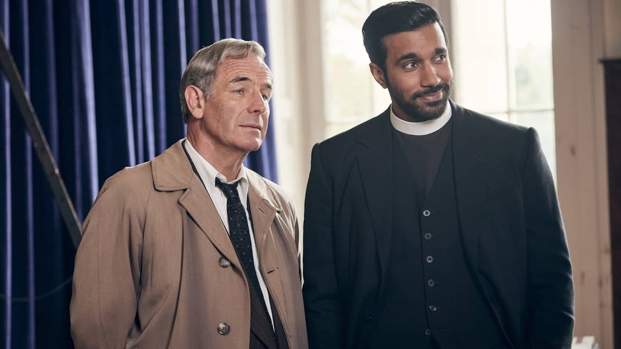 Rishi Nair and Robson Green in 'Grantchester' Season 10