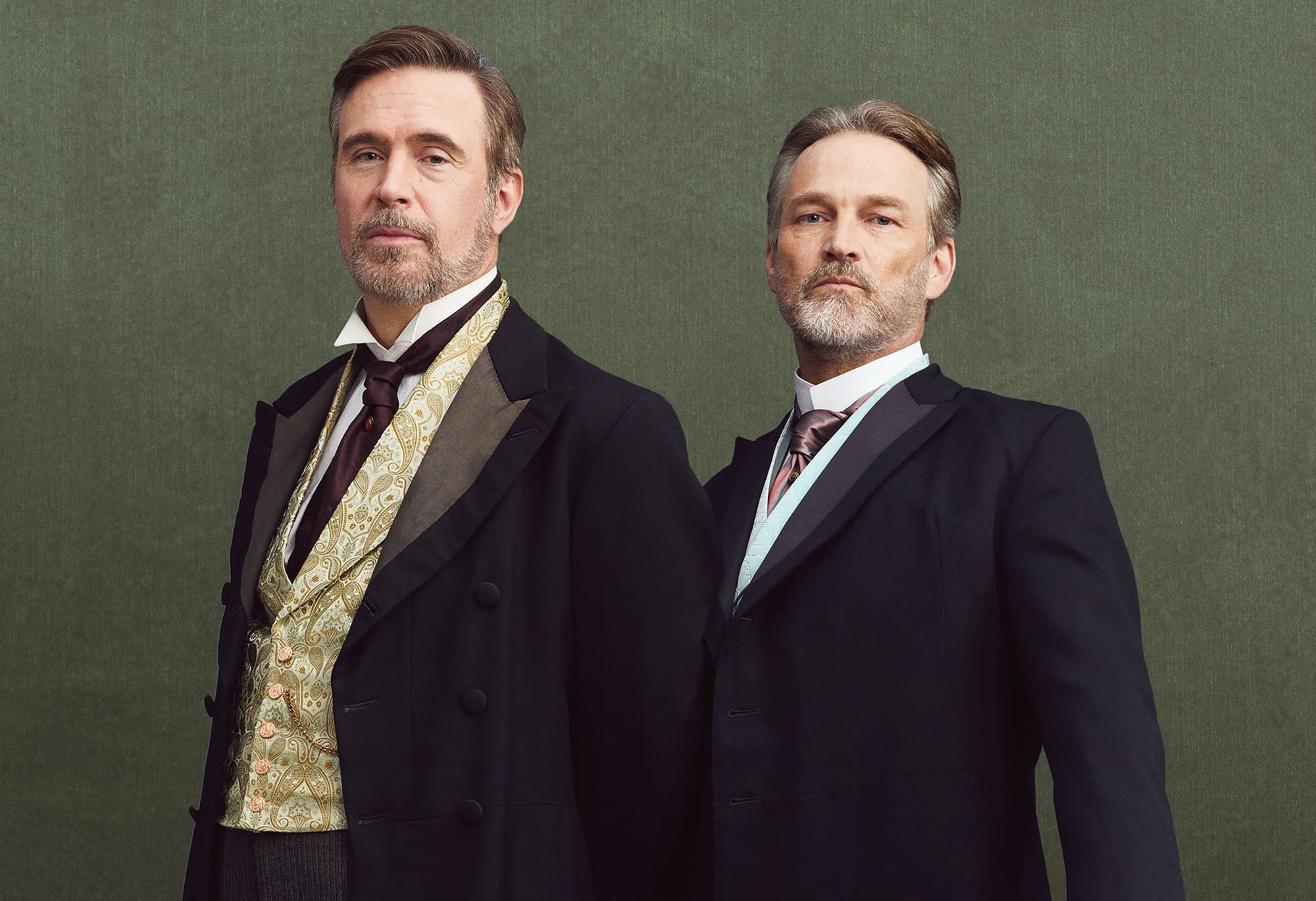 Jack Davenport as James Forsyte and Stephen Moyer as Jolyon Forsyte Sr. in 'The Forsytes' Season 1