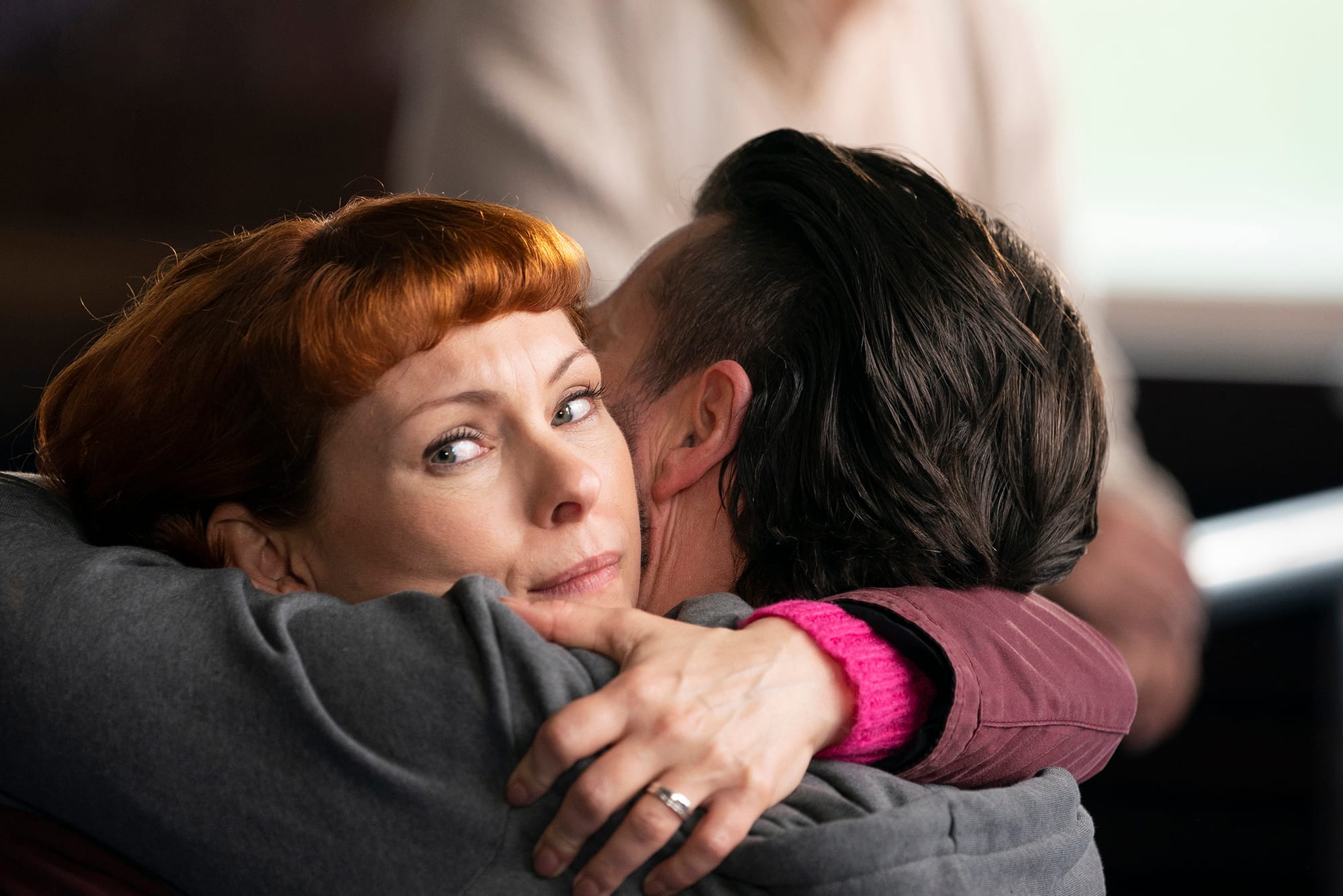 MyAnna Buring as Melinda Ricci and Emmett J. Scanlan as Patrick in 'Unforgotten' Season 6