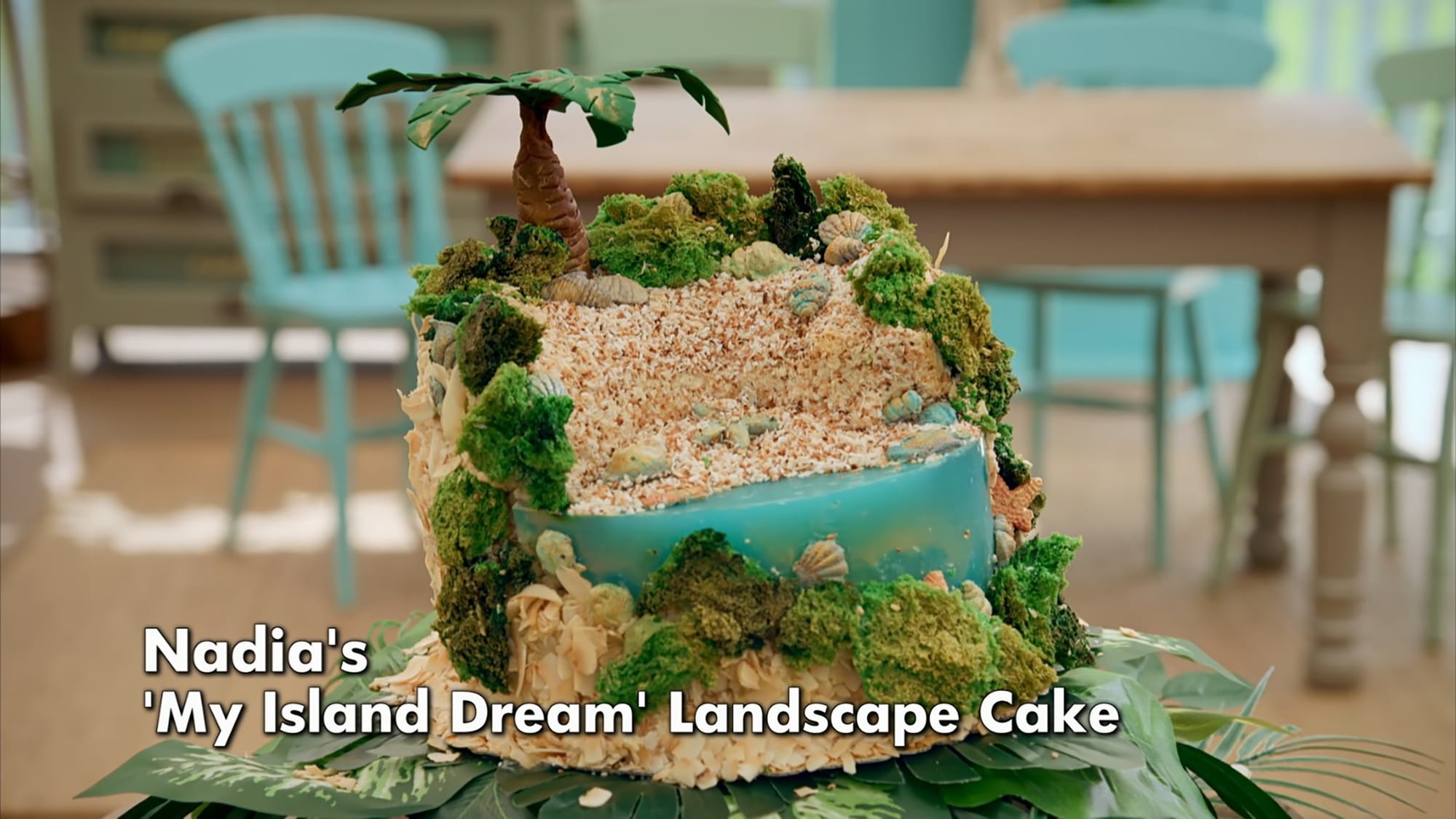 Nadia's My Island Dream Showstopper from 'The Great British Baking Show' Season 16's Cake Week