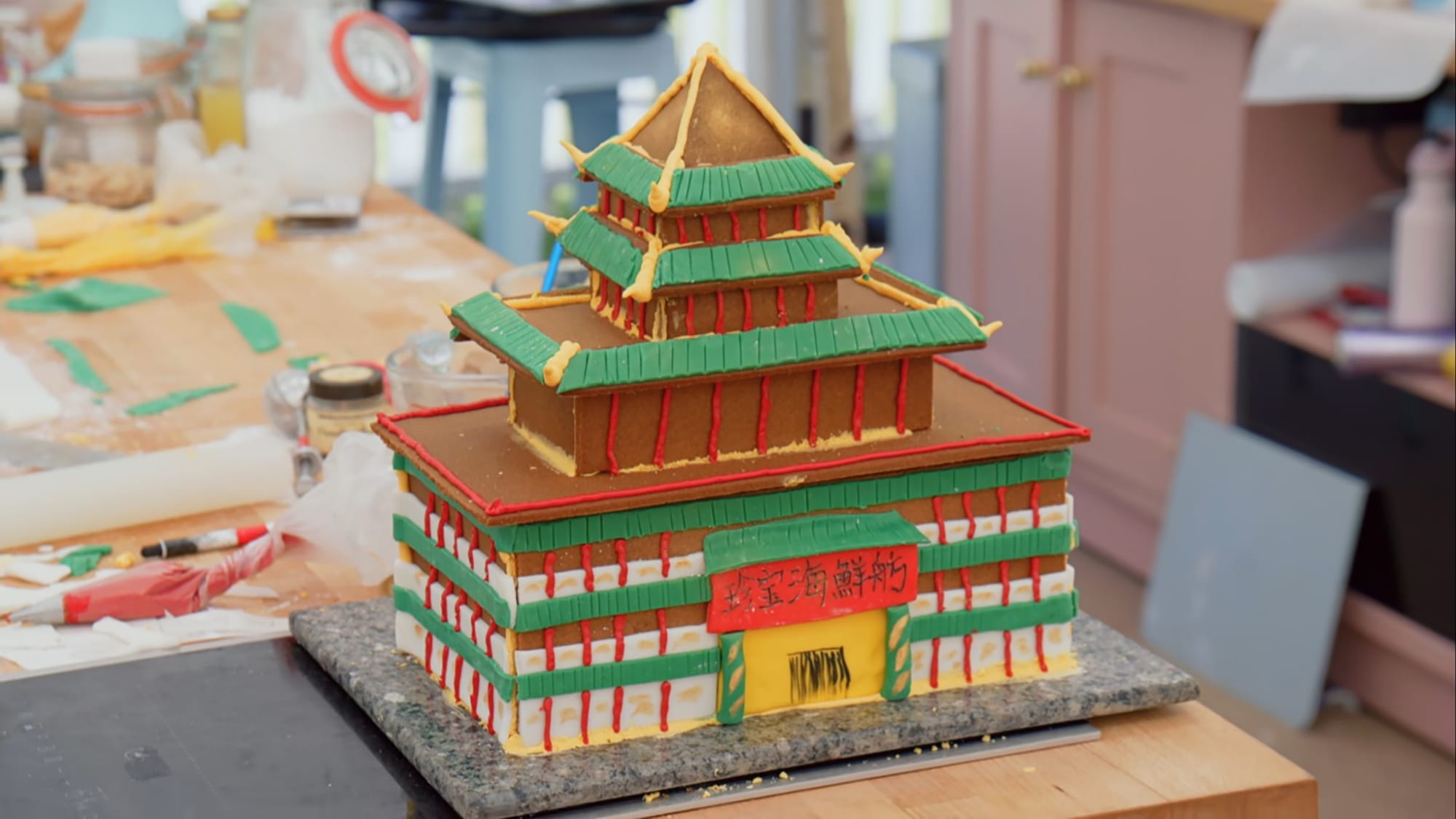 Pui Man's Jumbo Boat Showstopper from The Great British Baking Show Season 16's Biscuit Week