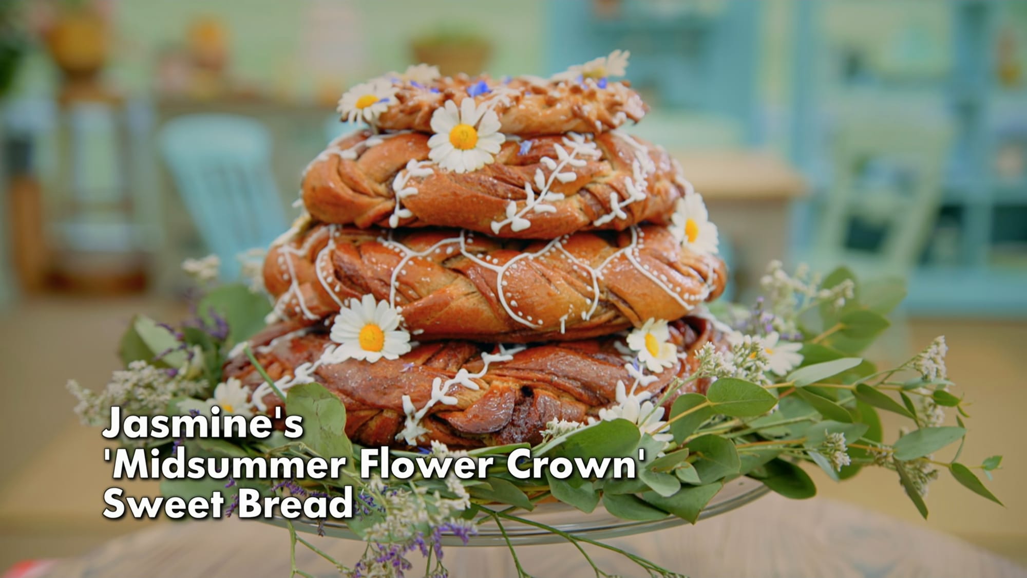 Jasmine's Midsummer Flower Crown Showstopper from 'The Great British Baking Show' Season 16's Bread Week