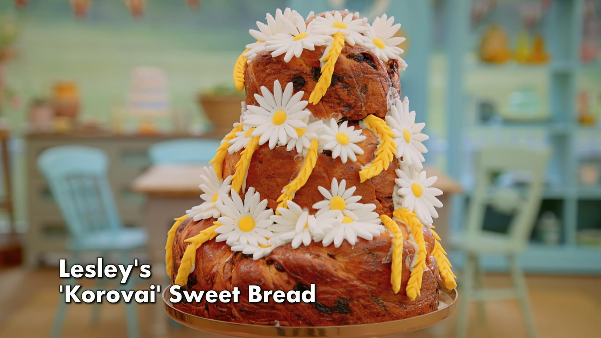 Lesley's Korovai Sweet Bread Showstopper from 'The Great British Baking Show' Season 16's Bread Week