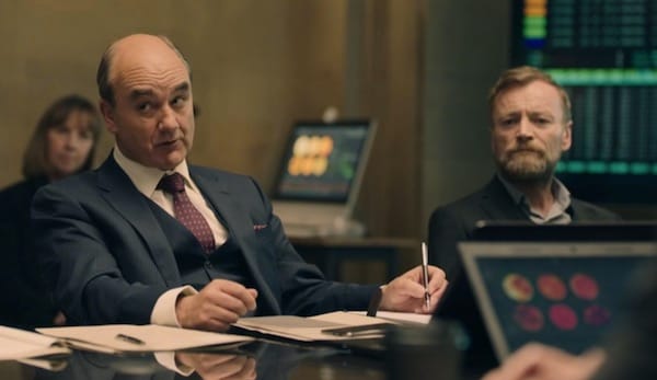 David Haig as Archie Glover-Morgan and Richard Dormer as Frasier Walker in COBRA Season 1