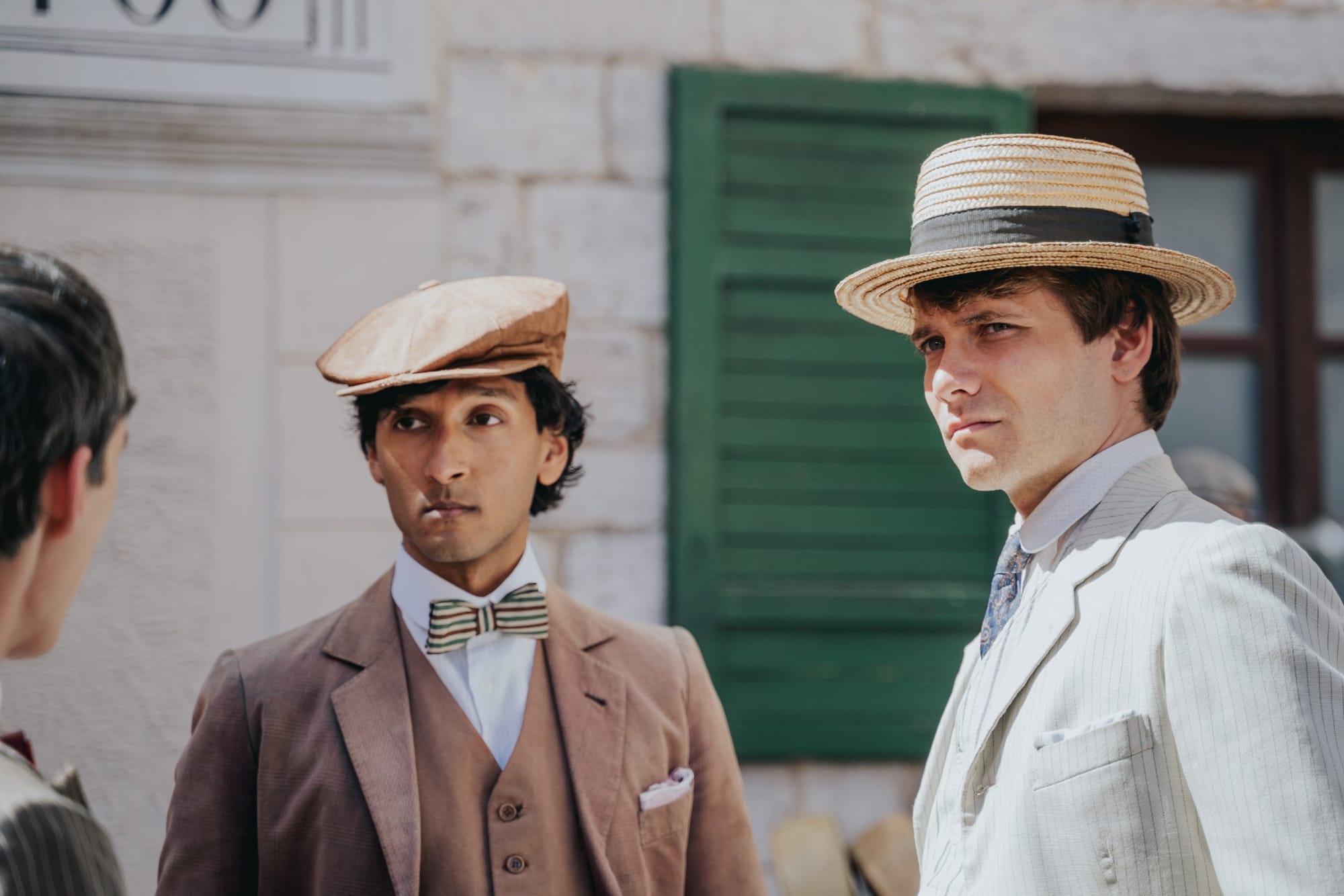 Oliver Dench as Lucian Ainsworth and&nbsp;Assad Zaman as Anish Sengupta in 'Hotel Portofino' Season 1