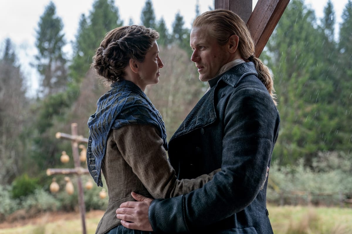 Caitríona Balfe and Sam Heughan in "Outlander" Season 8