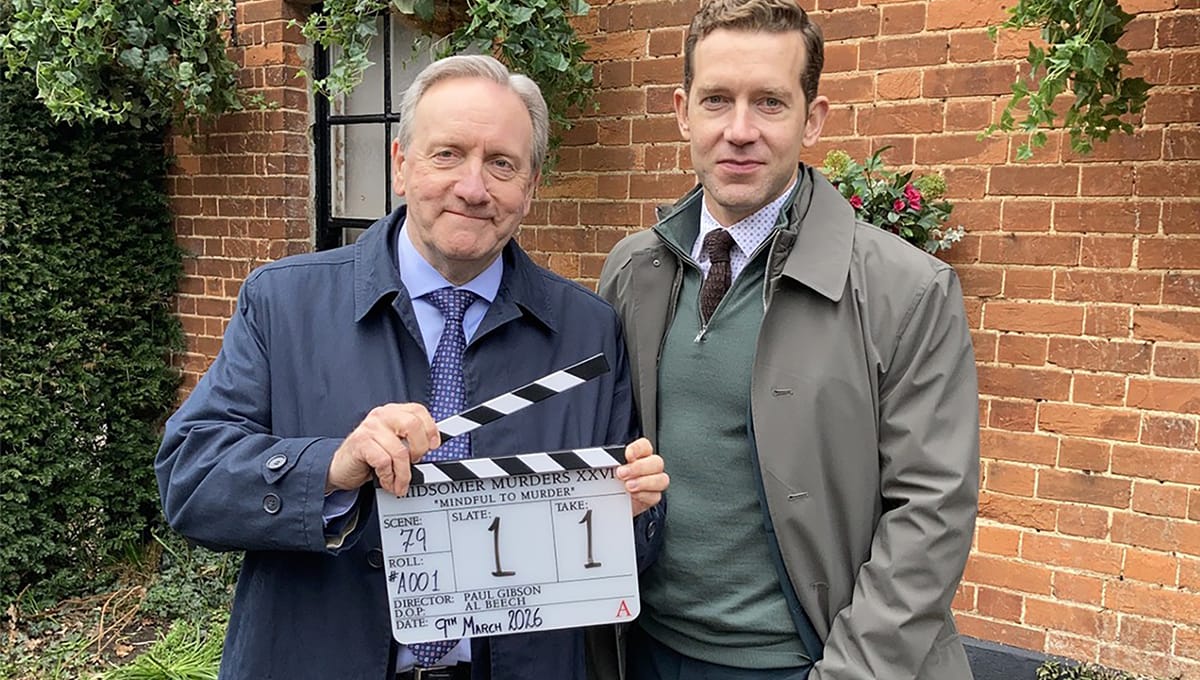 Neil Dudgeon and Nick Hendrix on the set of 'Midsomer Murders' Season 26 