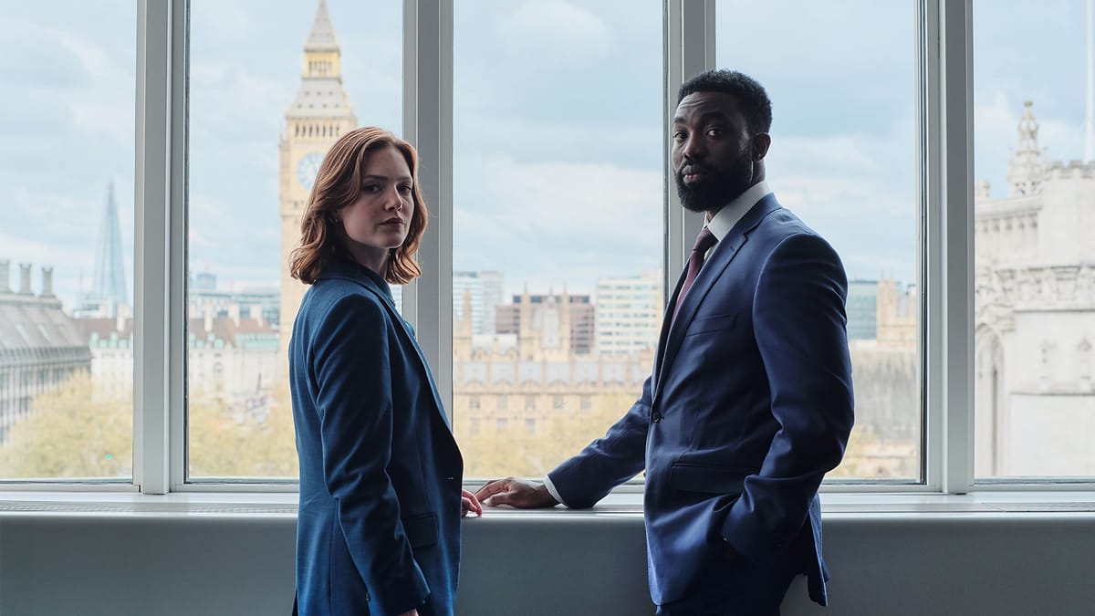 Holliday Grainger and Paapa Essiedu in 'The Capture" Season 3