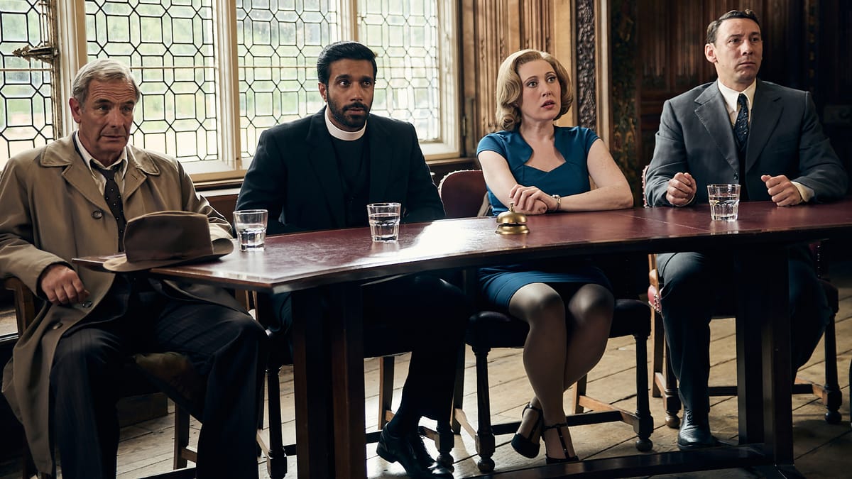 Robson Green, Rishi Nair, Melissa Johns, and Al Weaver in 'Grantchester' Season 11 