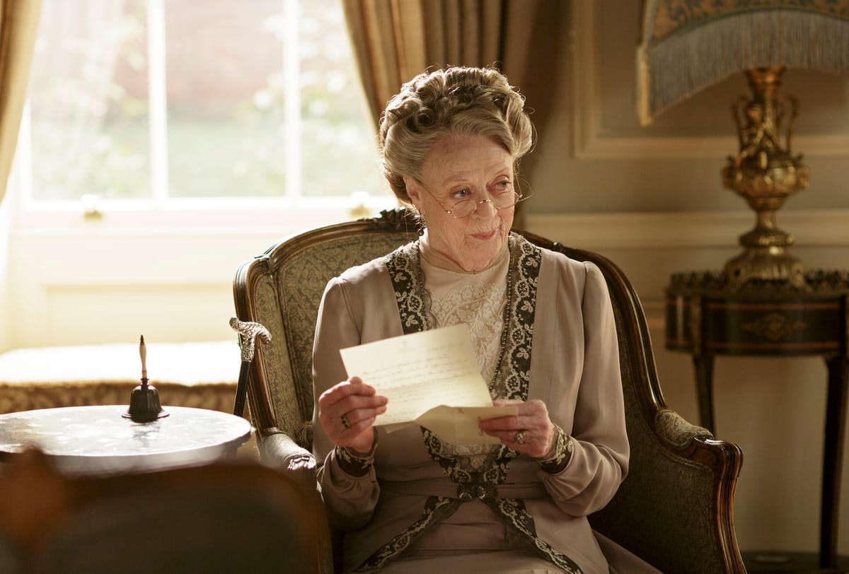 Maggie Smith, looking appropriately judgy as the Dowager Countess. Photo: Courtesy of Nick Briggs/Carnival Film & Television Limited 2015 for MASTERPIECE