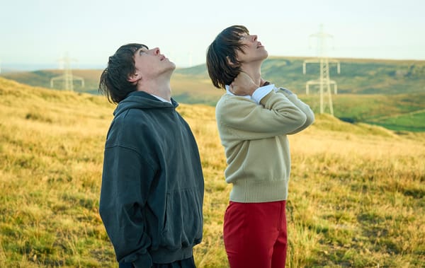 Rebecca Hall and Ollie West in "The Listeners"