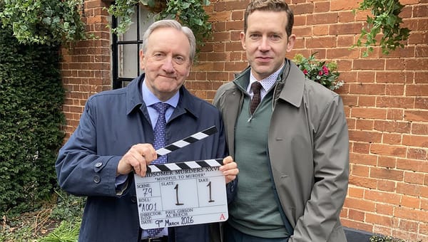 Neil Dudgeon and Nick Hendrix on the set of 'Midsomer Murders' Season 26 