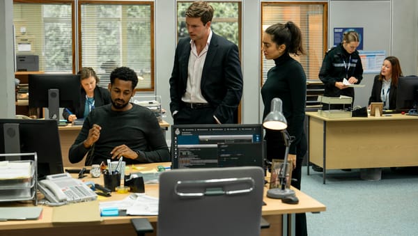 Michael Workéyè, Leo Suter, and Sofia Barclay in 'Lynley' Season 1